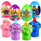 Waybla Dinosaur Butter Slime Kit for Kids - 4-Pack Colorful Butter Slimes with Glitter  Dinosaur Figurines  and Plastic Eggs - Sensory Toy  Party Favors  Birthday Gifts  Easter Basket Stuffers Fillers