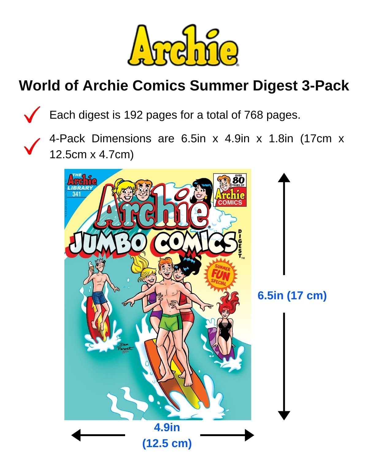 World of Archie Comics Digest Value Summer Gift Pack (3 Pack) Featuring Archie, Betty, Veronica, and Jughead