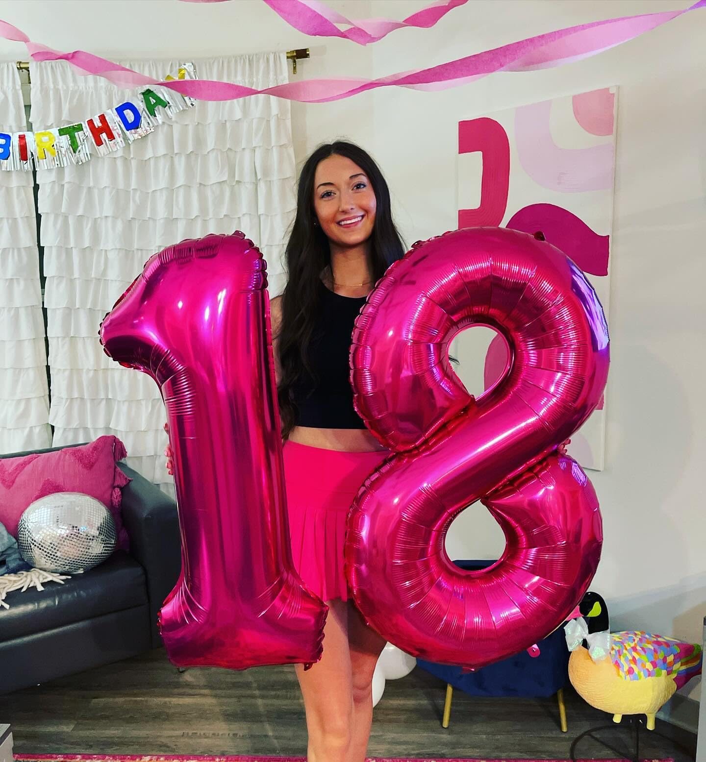 18 Balloon Number, Hot Pink Number 18Th Birthday Balloons 40 Inch, 18 Years Old Hot Pink Birthday Decorations For Boys Girls, 18