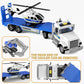 DOWELLIN 22'' Semi Police Truck Toy with Helicopter for Kids Toddlers -Police Car Toys, Birthday for Boy Girl Toddler Child 3 4