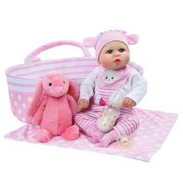 Babeside Reborn Baby Dolls, 20 Inch Handmade Real Life Baby Dolls Girl With 8 Pcs Reborn Baby Doll Clothes With Bassinet For Baby Doll, Baby Doll Clothes Outfit Accessories Fit Newborn Baby Doll Girl