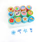 12 Pcs Summer Beach Pool Party Stamp Kit for Kids Self Inking Stamps Gift Party Favors