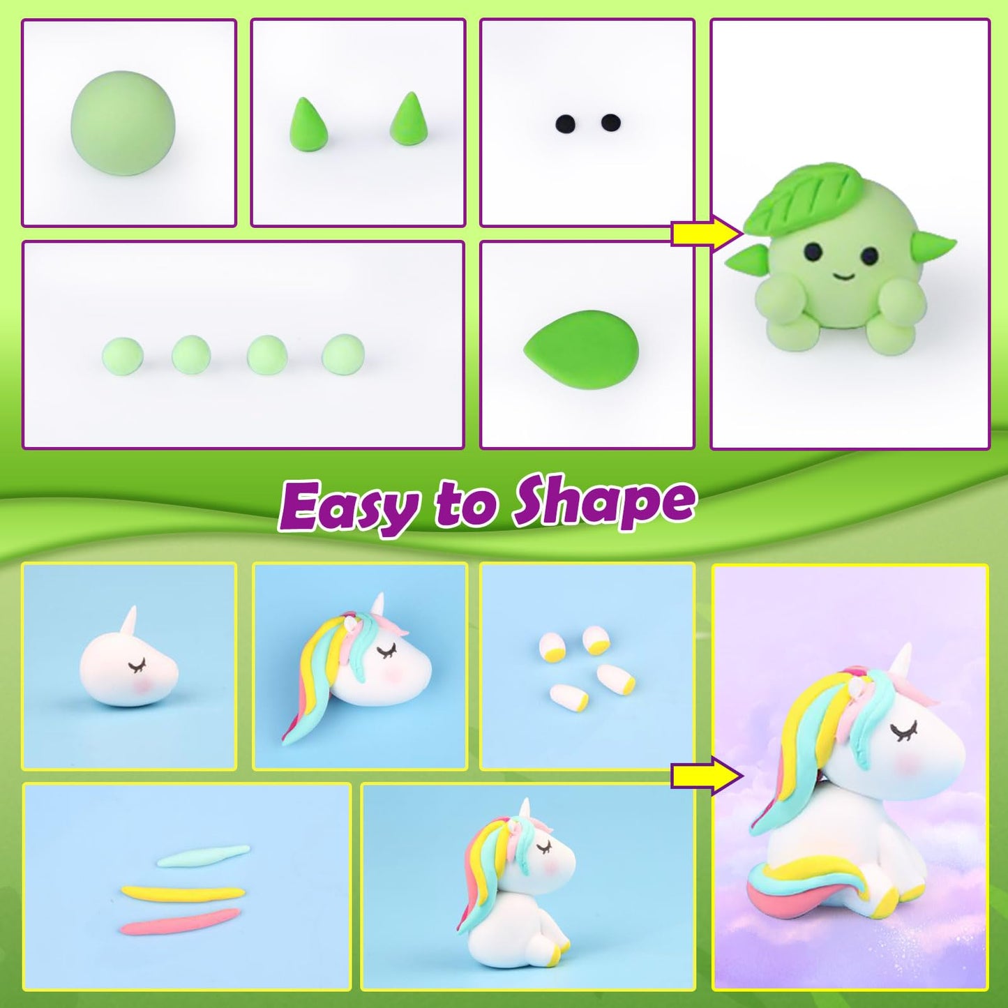 Air Dry Clay 14 Colors, Modeling Clay for Kids, DIY Molding Magic Clay, Gift for Kids Boys Girls