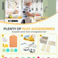 Babytronic Corner Wooden Play Kitchen Set For Kids W/Lights & Sounds, Pretend Play Kitchen Playset With Stove, Microwave, Ice Ma