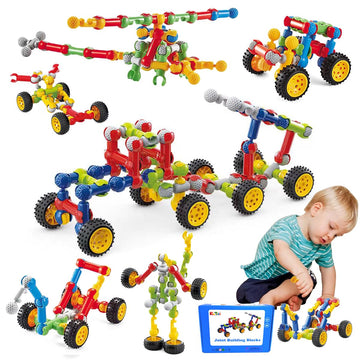 Kutoi Stem Toys - 167 Pcs Building Blocks Set With Wheels Stem Building Toys - Ideal Stem Toys For 5 Year Old - Educational And 
