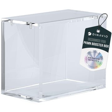 Dinavio Crafthouse Pkmn Booster Box Case Stackable Acrylic Display - 8Mm + 5Mm Ultra Thick Acrylic With 5X3Mm Strong Magnets - Pkmn Booster Box Case Protector - Compatible With Pkmn Booster Boxes