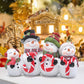 Hodao 7.75'' Christmas Snowman Family Decorations - Handmade Snowman Figurines For Xmas Decor & Party