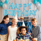 Toniful Light Blue Happy Birthday Balloons Banner, 16 Inch Mylar Foil Letters Sign Bunting Reusable Ecofriendly Material For Gir