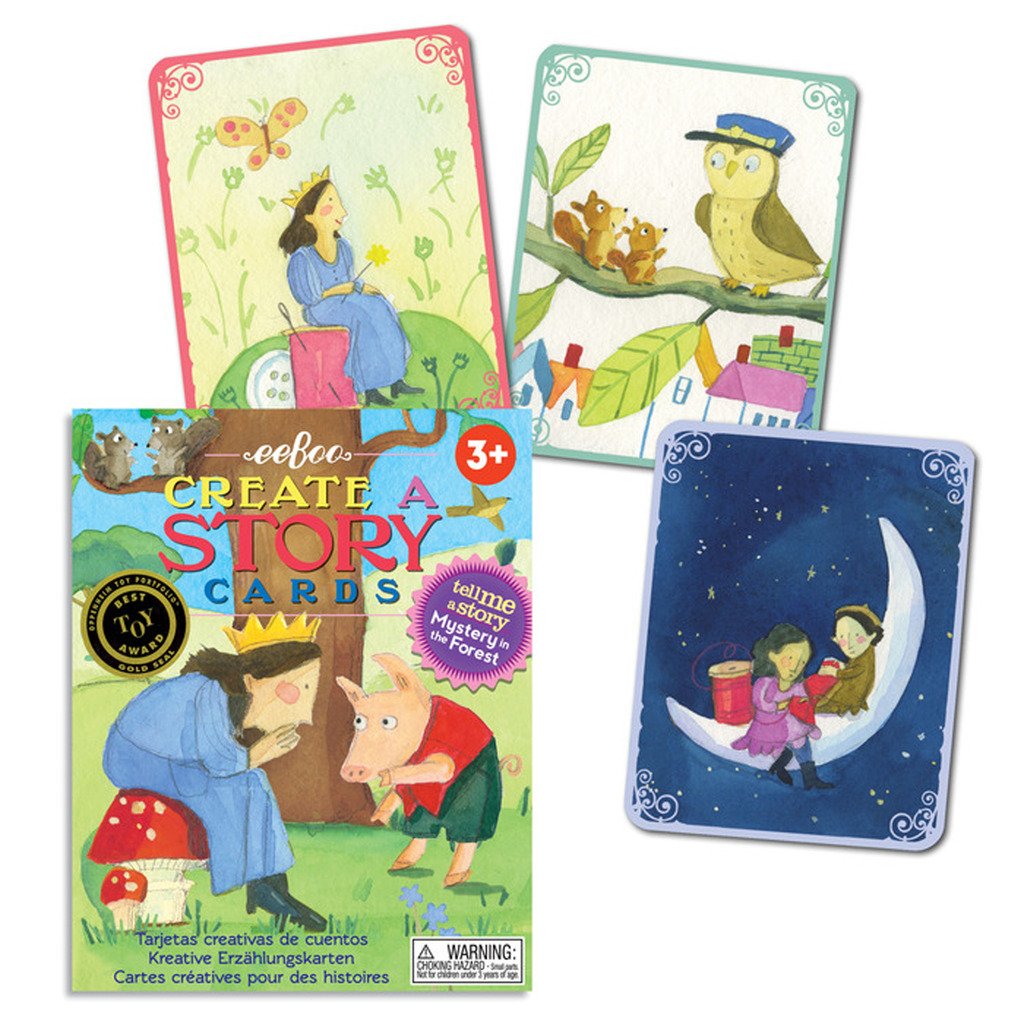 eeBoo: Mystery in The Forest Create a Story Pre-Literacy Cards, Encourage Interactive and Imaginative Play, Encourages Imaginati