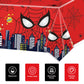 Auroraparty 3Pcs Spider Birthday Party Tablecloth Hero Table Cover Birthday Party Decorations Large Plastic Disposable Birthday