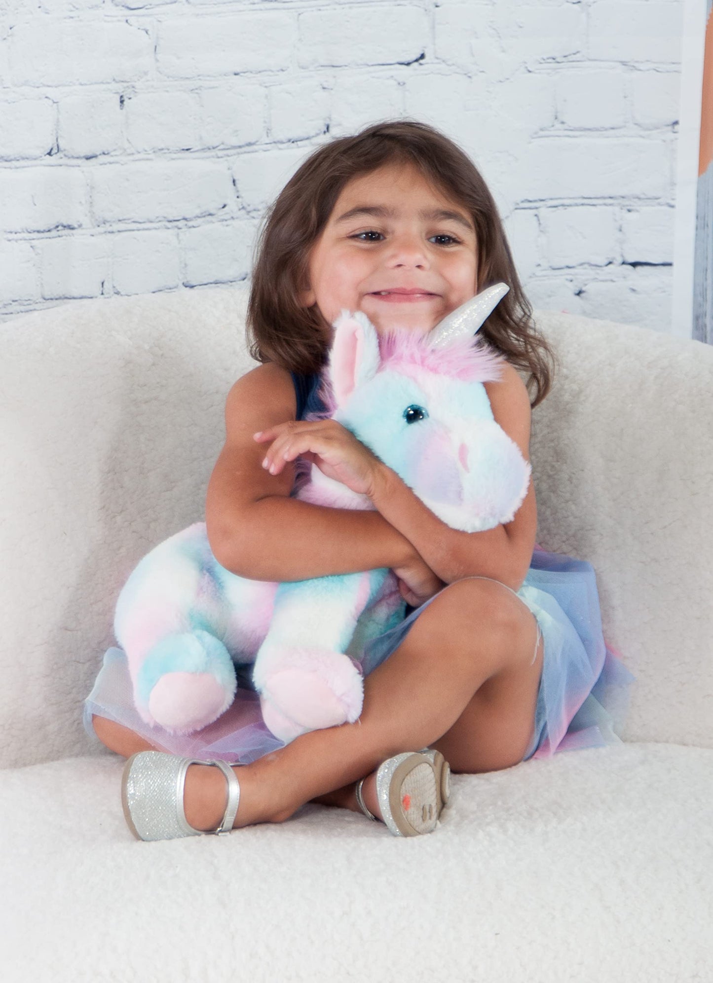 The Petting Zoo, Unicorn Stuffed Animal, Gifts For Girls, Cotton Candy Unicorn Plush Toy 12 Inch