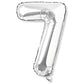 Flyloons 7 number Silver Foil Balloon 16 inch Size Birthday Decoration Items Pack of 1 | 7th Year Balloons | Seven