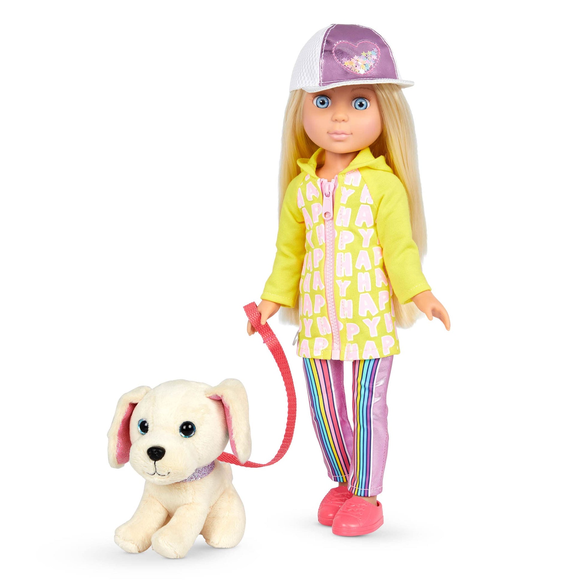Glitter Girls - 14-Inch Doll & Pet - Blue Eyes & Blonde Hair-Plush Golden Retriever Pup - 3 Years + - Lora & Cleo