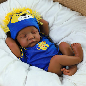 CHAREX Realistic Reborn Baby Dolls Black - 18 inch Newborn Baby African American, Soft Body Real Life Sleeping Baby Doll with Ac
