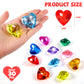 Niceup 30pcs Heart Gemstones Diamond Diving Pool Toys 1.57in Small Crystal Acrylic 3D Gems Heart Shape Gemstones for Mermaid Treasure Hunt Party Favors (Multicolor 60PCS)