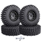 12mm Hex 1.9 Beadlock Wheels and Tires Height 120mm / 4.72inch with Foam Inserts for 1:10 RC Crawler Axial SCX10 90047 SCX10 II