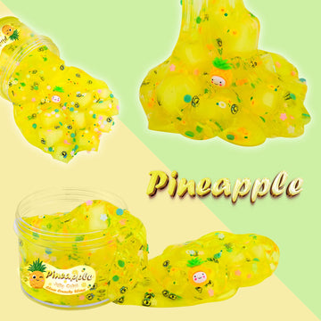 Keemanman Slime Kit - 3 Pack Jelly Cube Clear Crunchy Slime With Blue, Watermelon And Pineapple Charms, Preppy And Aesthetic Stuff, Cute Stress Toys And Cool Birthday Gifts Ideas For Girls And Boys