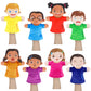 Gemscream 8 Pcs Feelings Hand Puppets with 8 Emotions Soft Plush Multicultural Puppets Ventriloquist Emotion Dolls for Social Em
