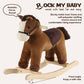 ROCK MY BABY Rocking Horse Toy, Plush Dark Brown, Large Size, Realistic Sound, CPC Certified for Toddlers 18M+