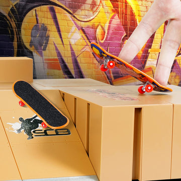 Fingerboard Skate Park Kit Skateboard Finger Toys with 3 Finger Skateboards & 8 Skatepark Deck Ramp for Boys or Girls Gift  Mini Finger Board Skate Training for Kids Ages 5 and up