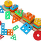 Toyshine Small Angle Geometric Blocks Building Stacker  Kids Shape Sorter & Column Puzzle Stacking Set for Kids