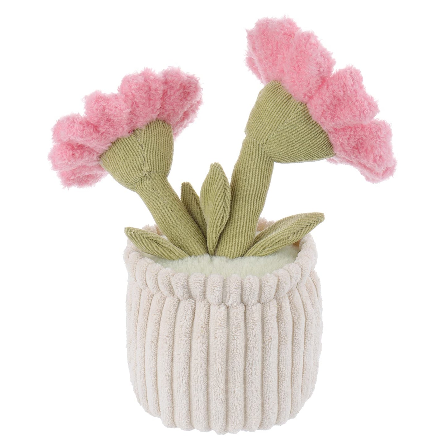 Apricot Lamb Plush Toy - Kawaii Pink Flower Pot, Soft Polyester Stuffed Animal, 9" for Kids