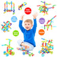 Wishalife 250 Pieces Stem Building Blocks Set, Kids Tube Locks Construction Set With Storage Box, Preschool Educational Learning