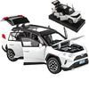 ERBADIHAGO 1/32 RAV4 Alloy Diecast Model Car with Light and Sound, White, 15×7.3×5.8Cm, Perfect Gift for Boys and
