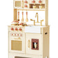 Play Kitchen For Kids, Wooden Play Kitchen Set With Realistic Features, Small Play Kitchen Toy Designed Ideal For Toddlers, For 