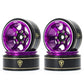 Treal Scx24 Wheels 1.0'' Beadlock Wheels (4P) Scale-Look Concave Six Spoke Rim Crawler Wheels For Axial Scx24 -Type D (Purple)