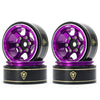 Treal Scx24 Wheels 1.0'' Beadlock Wheels (4P) Scale-Look Concave Six Spoke Rim Crawler Wheels For Axial Scx24 -Type D (Purple)