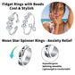 Fidget Rings For Anxiety 8Pcs Stainless Steel Spinner Ring Anti Anxiety Ring Spinning Moon Star Cool Stress Relieveing Rings For