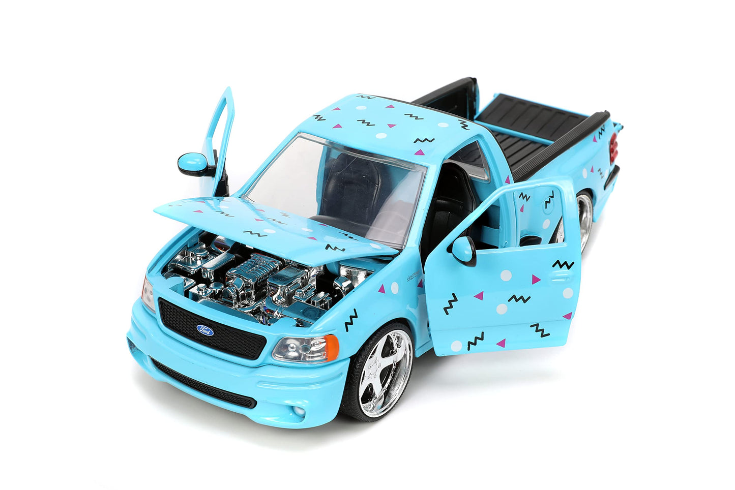 Jada Toys I Love The 90S 1:24 1999 Ford F150 Svt Lightning Die-Cast Car, Toys For Kids And Adults, Sky Blue (26136)