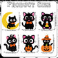 Yexiya 24 Sets Halloween Craft Kits Black Cat Crafts DIY Hanging Ornaments with Sticker and Ribbon Pumpkin Moon Corn Paper Hangi