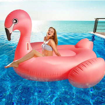 Turnmeon 102' Giant Flamingo Pool Float Inflatable Summer Beach Float Swimming Pool Party Toys Ride-On Lounge Raft Water Pool Floatie For 2-4 Multi Players Adults Kids Lake Floats, Flamingo/Unicorn