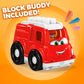Mega Bloks First Builders Toddler Building Blocks Toy Set, Freddy Firetruck With 6 Pieces And Storage, 1 Figure, Red, Ages 1+ Years