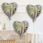25 Pcs Marble Black Heart Balloons 18In Foil Heart Shaped 18 Inch Balloons Helium Mylar Balloons Foil Balloon Decoration For Wom