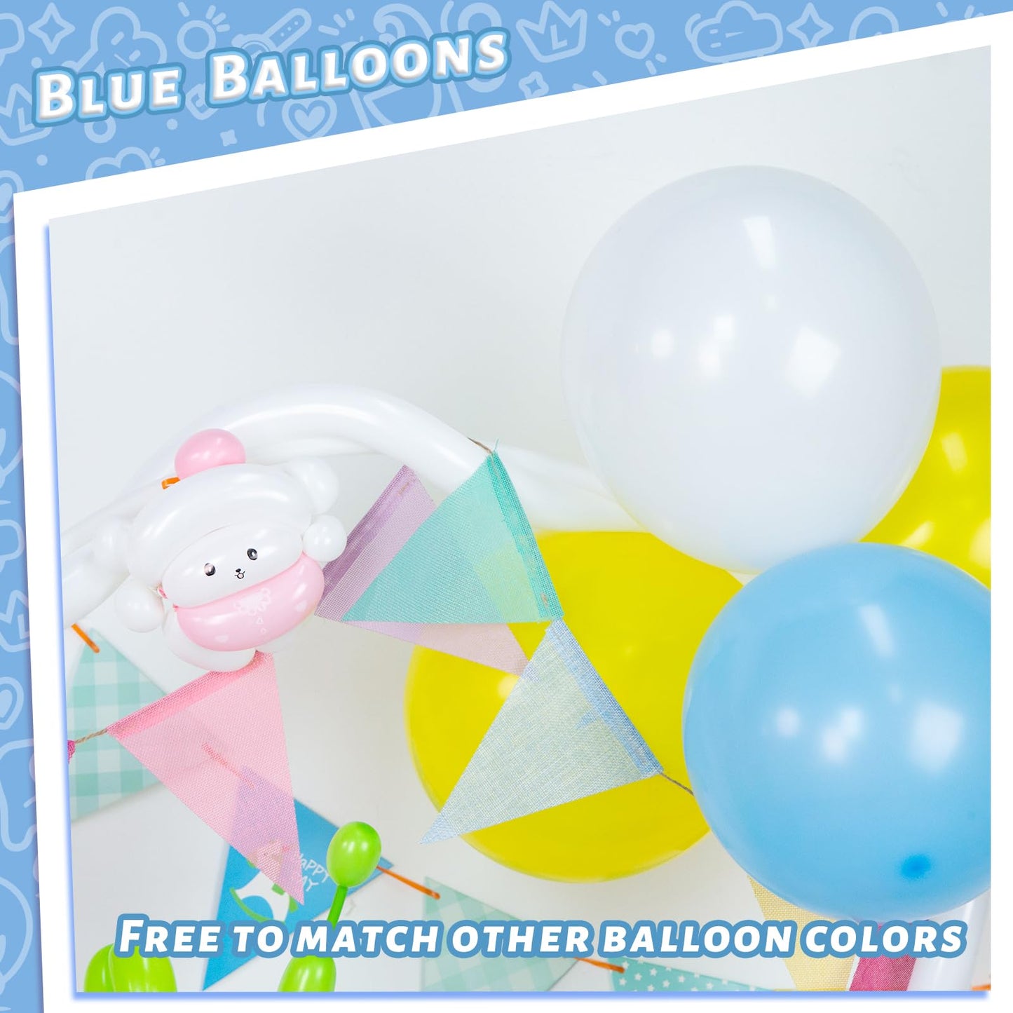 Lovestown 110Pcs Light Blue Latex Balloons, 12 Inch Baby Blue Helium Round Balloons With Ribbon For Engagement Birthday Baby Shower Wedding Graduation Party Backdrop Decorations