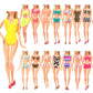 Barwa 12 Items 5 Psc Swimsuits Bathing Clothes Bikini One Piece With 2 Pool Floaties With 5 Shoes For 11.5 Inch Doll