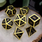 Haxtec Dnd Metal Dice Set D&D Dice For Dungeons And Dragons Roleplaying Games-Glossy Enamel Dice (Gold Black)