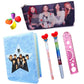 Neel 9 Pcs Bts Team School Stationery Set For Kids 1Pcs Bts Fur Diary Fur Notebook, 1 Bts Pencil Case Pencil Pouch, 1 Water Pen,