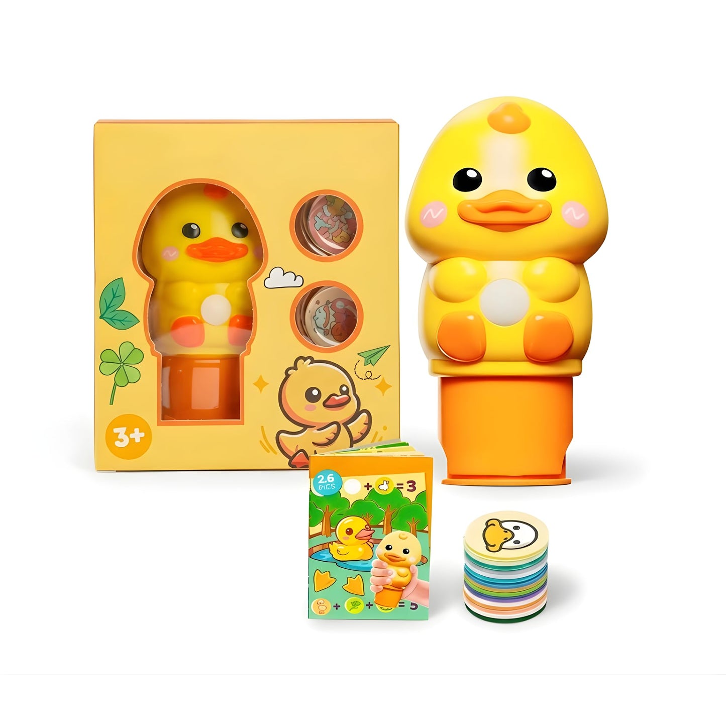 Jouet Duckreusable Sticker Stamp Set For Kids, 8.8Cm Interactive Activity Toy With Colorful Refill Stickers, Diy Creative Craft 