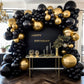FOTIOMRG Black Balloon Garland Arch Kit - 110pcs Latex Balloons in Various Sizes for Birthday, Graduation, Baby Shower Decorations