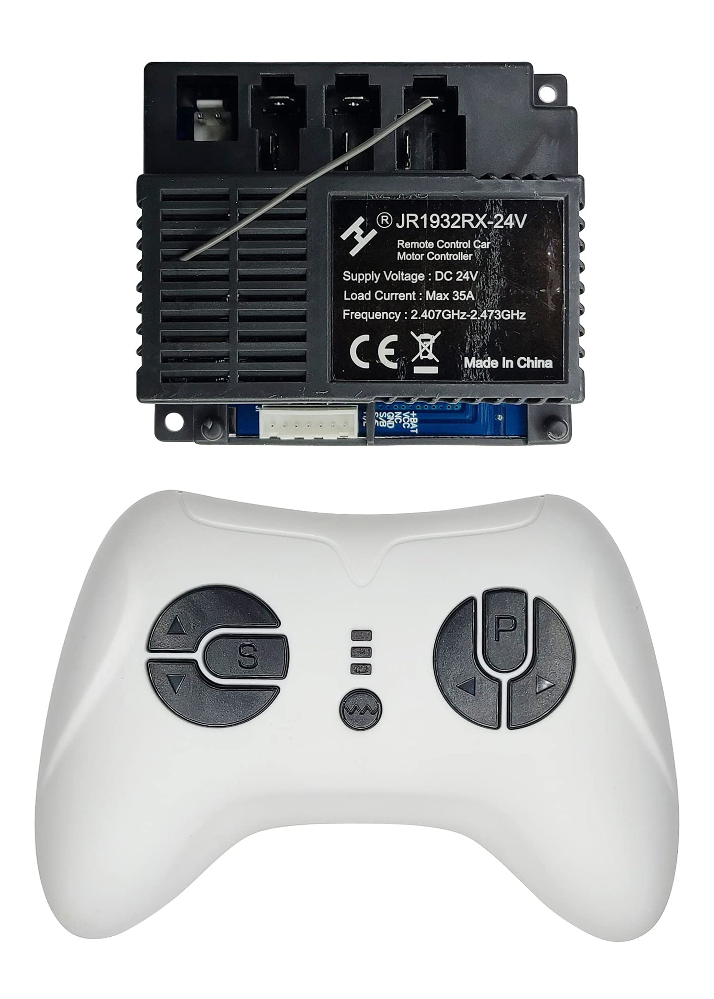 2.4G Bluetooth Remote Control and JR1932RX-24V Receiver Control Box Mother Board for Kids Powered Wheels Children Ride On Car Re