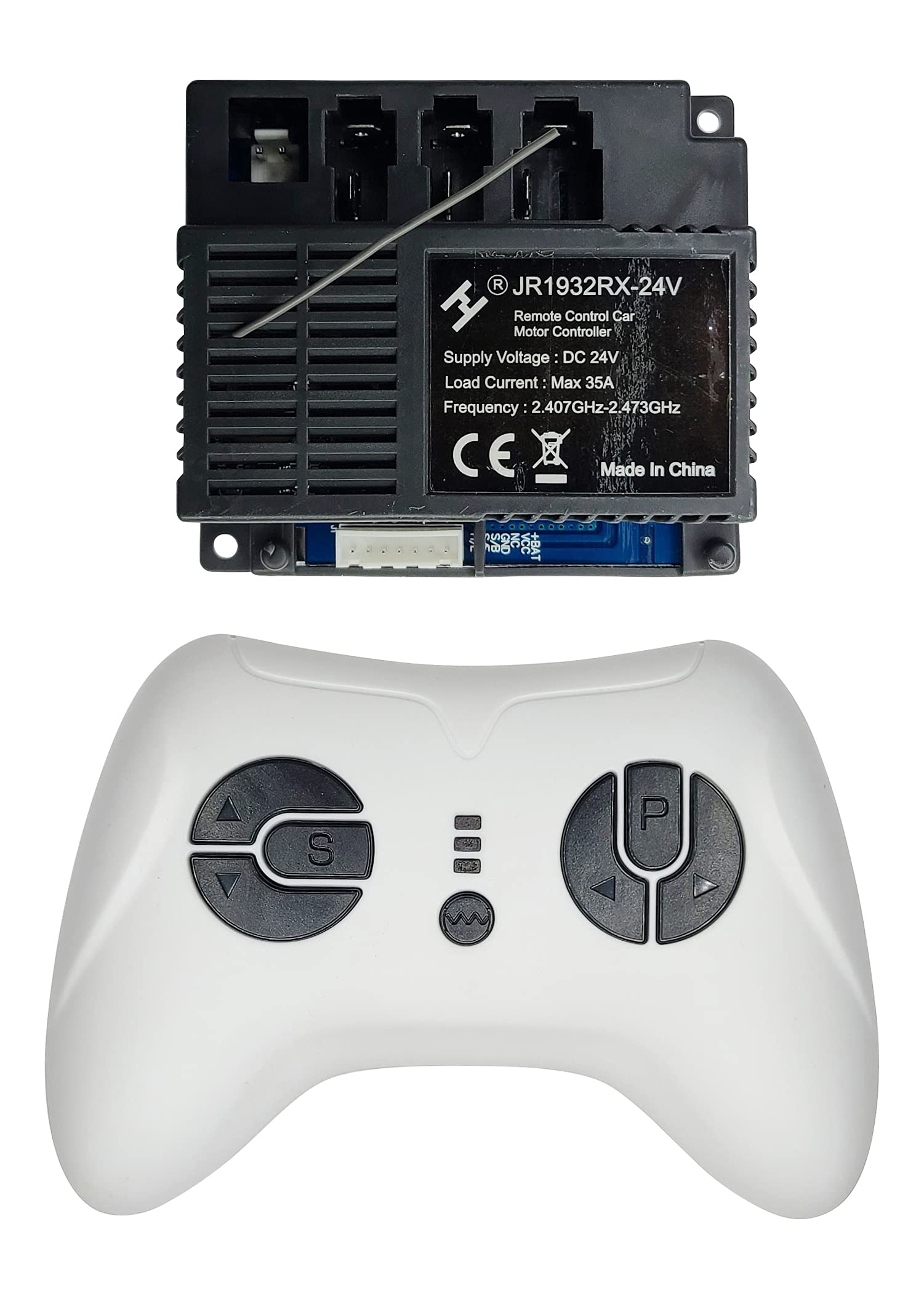 2.4G Bluetooth Remote Control and JR1932RX-24V Receiver Control Box Mother Board for Kids Powered Wheels Children Ride On Car Re