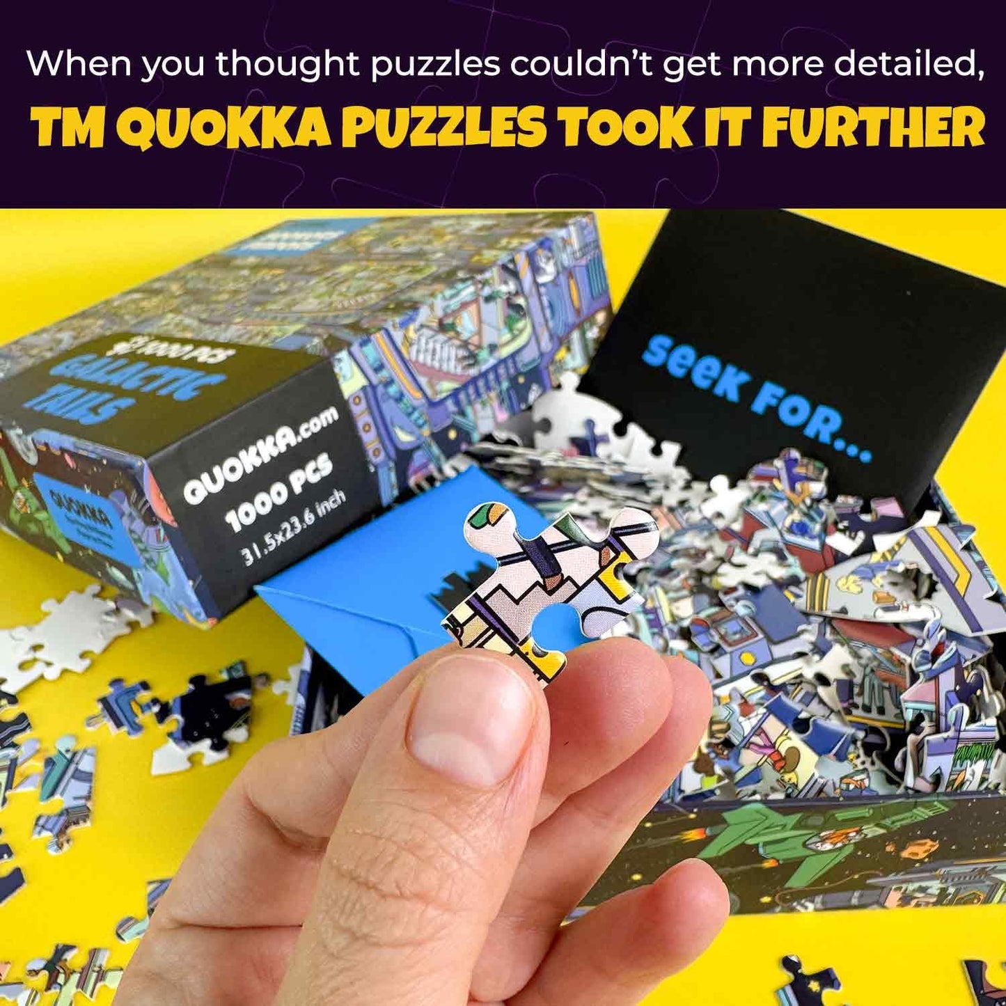 QUOKKA 1000 Piece Jigsaw Puzzle - Galactic Tails, Cardboard, Model SF1000Space-AU, Premium Box, Fun Challenges for Relaxation & Creativity