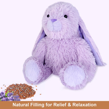 Suzzipals Heatable & Coolable Bunny Stuffed Animal Heating Pad For Period Soothing & Relaxation, Lavender Bunny Plush For Discom