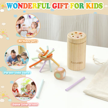 Ficcurys Montessori Toys For Toddlers 1-3,Fine Motor Skills Toys For Toddlers 1-3,Educational Toys For Baby 6-12 Months,Wooden K