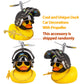 wonuu Rubber Duck Car Ornaments Cool Yellow Duck Car Dashboard Decorations Squeaky Glasses Duck with Propeller Helmet for Car ccessories Dashboard (Y-Silver Grey)