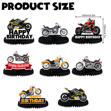 Motorcycle Motorbike Happy Birthday Honeycomb Centerpieces Extreme Soprts Racing Motocross Dirt Bike Theme Decor for Motorcycle